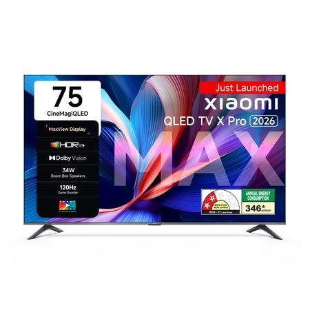 Xiaomi 190.5 cm (75 inch) Ultra HD(4K) X Pro Series QLED Google TV, L75MB-APIN Xiaomi 190.5 cm (75 inch) Ultra HD(4K) X Pro Series QLED Google TV, L75MB-APIN