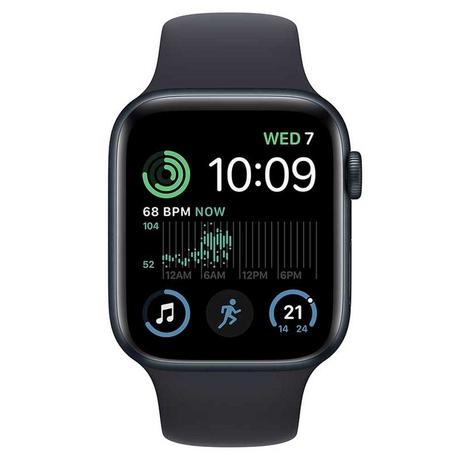 Apple Watch SE (2nd Generation) GPS Cellular 44mm Midnight Aluminium Case  with Midnight Sport Band, 3rd Gen Optical Heart Sensor, Crash Detection,