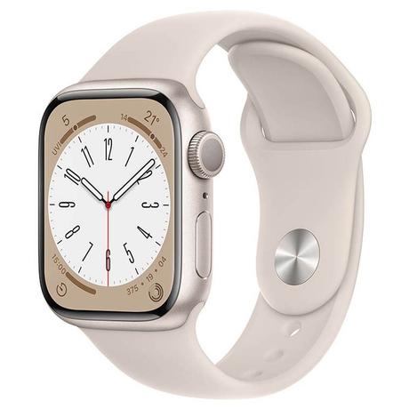 Apple Watch Series GPS 41mm Starlight Aluminium Case with Starlight Sport  Band, Water resistant 50 metres, Dust resistant (IP6X), Fast charge,