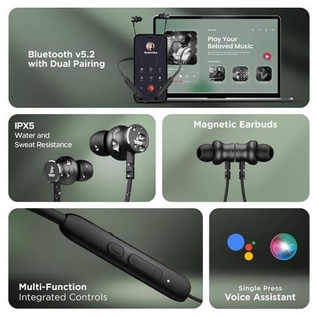 Buy boAt Rockerz 195v2 Pro Bluetooth Neckband with Upto 30 Hours