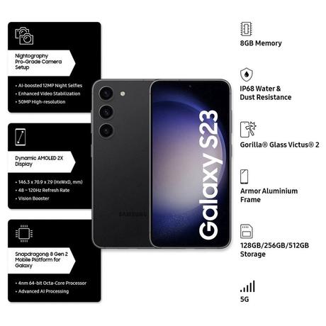 Buy Samsung Galaxy S23 5G 256 GB, 8 GB RAM, Phantom Black