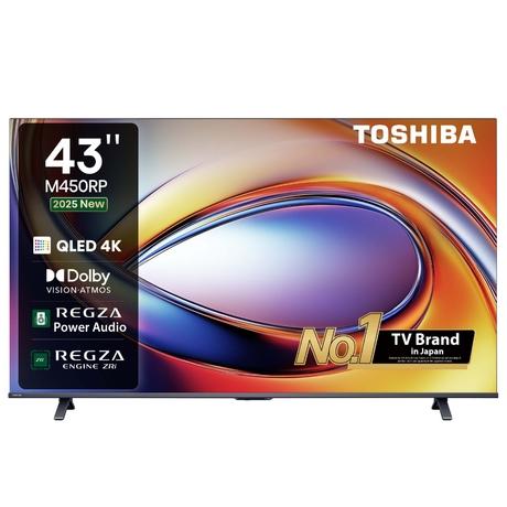 Toshiba 109.2 cm (43 inch) 4K QLED VIDAA OS TV, 43M450RP, Black