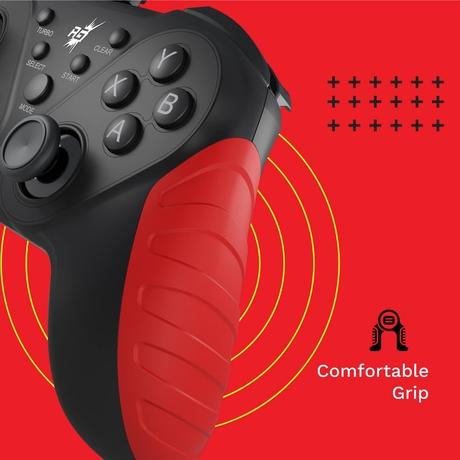 Redgear MS-150 Wired Gamepad with Dual Intensity Vibration Motor, Blood Red-4