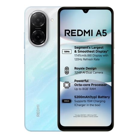 Buy Redmi A5 128 GB, GB RAM, Blue, Mobile Phone at Reliance Digital