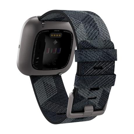 Fitbit Versa Special Edition Smart Watch, Smoke Woven/Mist Grey