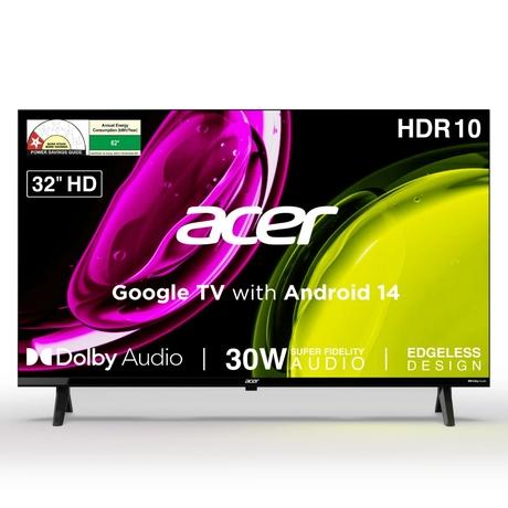 Acer 80.01 cm (32 inch) Ultra I Series HD Smart LED Google TV with Android 14 (Black), AR32HDGGU2841BD-0