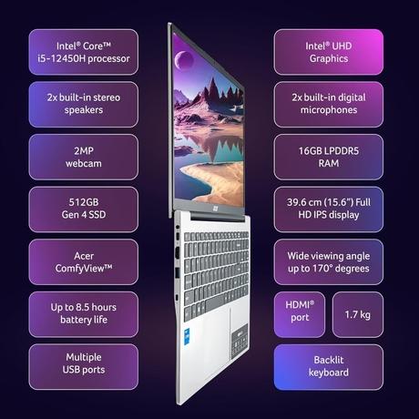 Acer AL14-71P NX.D7USI.001 Standard Laptop (Intel Core i5-13500H/16 GB/512 GB/UHD Graphics/Windows 11 Home/WUXGA), 35.6 cm - 14 inch, Silver-2