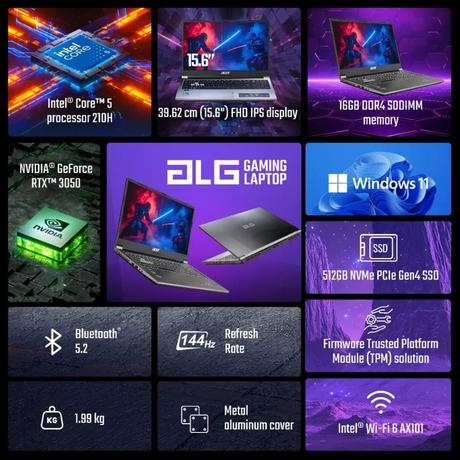 Acer AL15G-53 UN.DW0SI.003 Gaming Laptop (Intel Core 5 processor 210H/16 GB/512 GB/4GB-NVIDIA GeForce RTXTM 3050/Windows 11 Home/Full HD), 39.6 cm - 15.6 inch, Titanium Grey-9