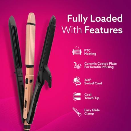 Agaro HS1719 4 in 1 Hair Straightener, Black & Rose Gold-3