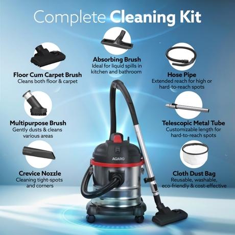 Agaro ACE Wet and Dry Vacuum Cleaner 1600 watts-3