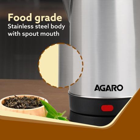 Agaro Sonnet Electric Kettle 1.5 L 1500 W, Stainless Steel, Fast Boiling Water Heater, Auto Shut Off, Tea and Coffee Kettle, Cool Touch Handle-2