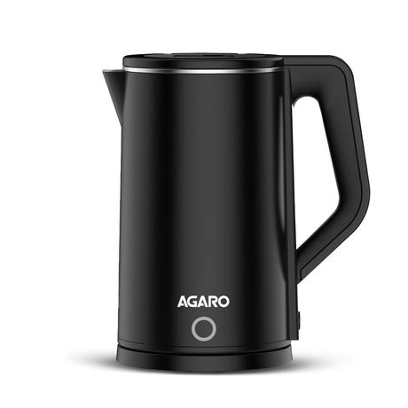 Agaro Elegant Electric Kettle 1.8 L 1500 W Stainless Steel, Large Capacity Fast Boil Water Heater, Double Layer Body, Auto Shut Off Tea and Coffee Kettle-0