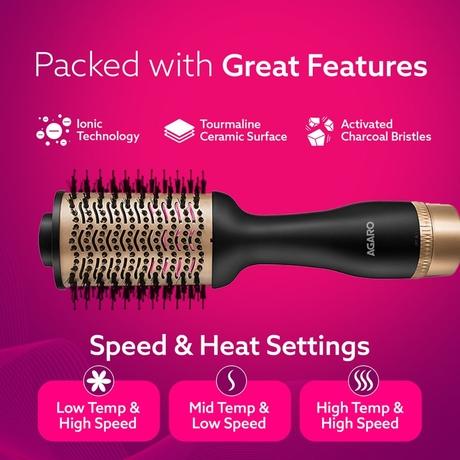 Agaro HV2179 Volumizer Hair Dryer, Rose Gold & Black-4