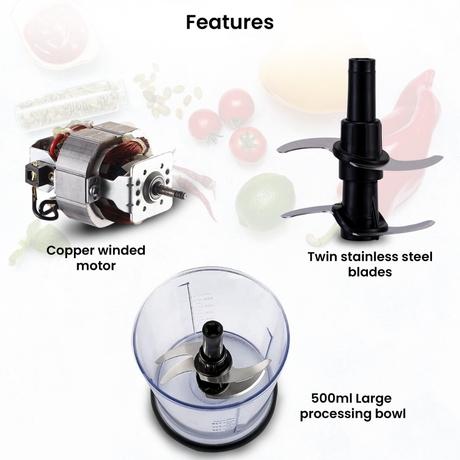 Agaro Elegant Electric Vegetable Chopper, Black-3