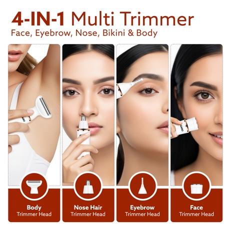 Agaro Female Multi Trimmer / Facial Hair Removal Machine 3117, White-3