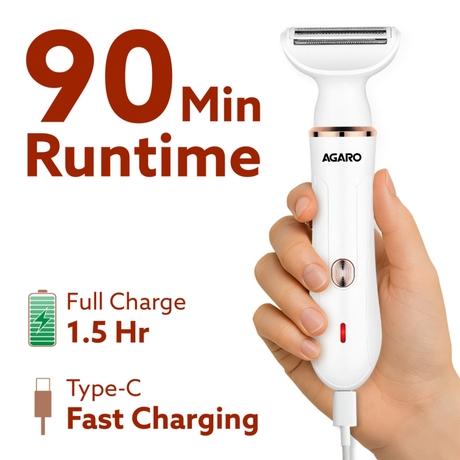 Agaro Female Multi Trimmer / Facial Hair Removal Machine 3117, White-5