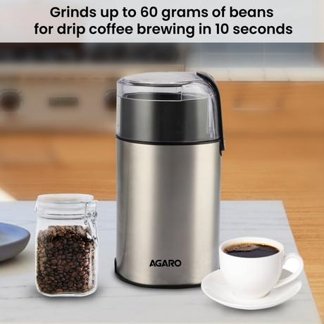 Agaro Grand Electric Coffee Grinder, Silver-2
