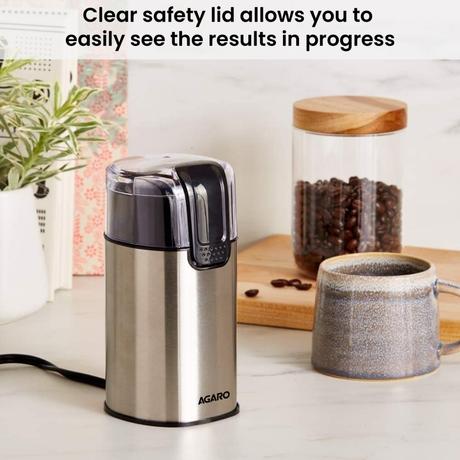 Agaro Grand Electric Coffee Grinder, Silver-5