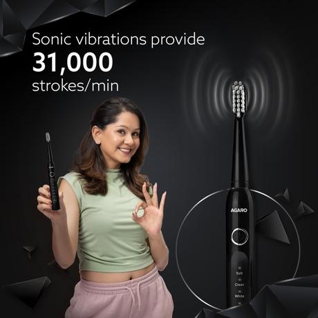 Agaro Cosmic Advance Sonic Electric Tooth Brush, Black-1
