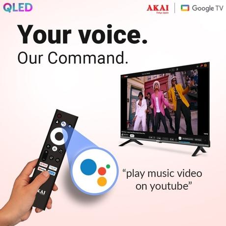 AKAI 109 cm (43 Inch) Bezel-Less 4K UHD Smart QLED Google TV, AL43GQU-SFWS-11