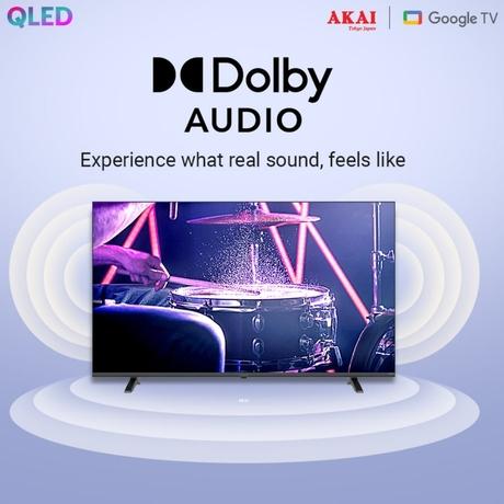AKAI 109 cm (43 Inch) Bezel-Less 4K UHD Smart QLED Google TV, AL43GQU-SFWS-9