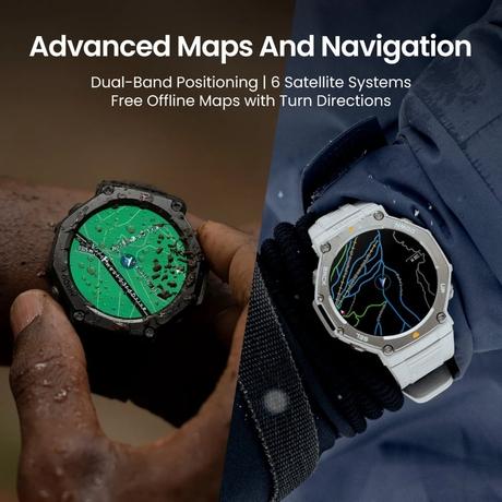 Amazfit T-Rex 3 Outdoor Rugged Military 48 mm Smart Watch Built in GPS, 2000 Nits Brightness, 27 Days Battery Life, Offline Maps, 10 ATM, AI Coach, for iOS & Android (Onyx)-3