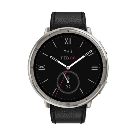 Amazfit Active 2 Premium 44 mm Smart Watch, 10 day Battery, Sapphire Glass Display, Free Silicon Strap, Built in GPS, 5 ATM, iOS & Android, 2000 Nits, 160+ Sports Mode, Black Leather-2