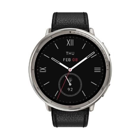 Amazfit Active 2 Premium 44 mm Smart Watch, 10 day Battery, Sapphire Glass Display, Free Silicon Strap, Built in GPS, 5 ATM, iOS & Android, 2000 Nits, 160+ Sports Mode, Black Leather-2