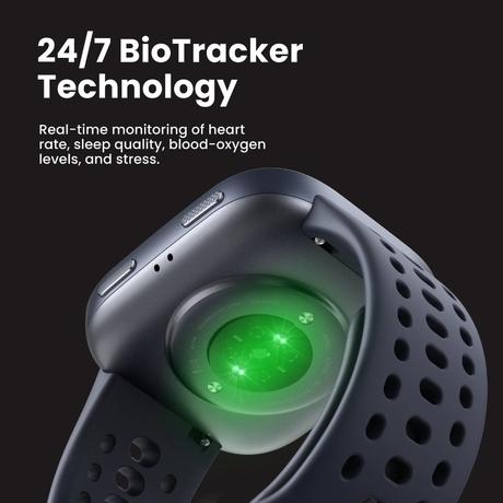 Amazfit Bip 6 Smart Watch 46 mm, 14 Day Battery, 5 cm (1.97 inch) AMOLED Display, 5 ATM Water-Resistance, GPS & Free Maps, AI, Bluetooth Call & Text, Health, Fitness & Sleep Tracker, 140+ Workout Modes, Black-1