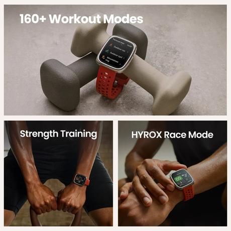 Amazfit Active 2 Square (Smartchoice), 2000 Nits Bright AMOLED Display, 10 Day Battery, Built in GPS, 5 ATM Water Resistant, Android & iPhone, Accurate Readings, BT Call, Sleep Monitor, Black Leather-3