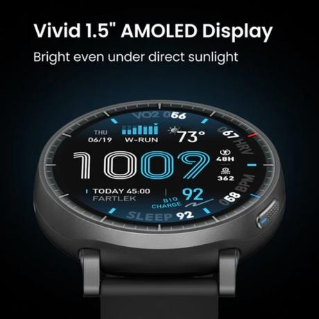 Amazfit Active Max Smart Watch 3.81 cm (1.5 inch) AMOLED Display, 25-Day Battery, 5 ATM, Offline Maps, GPS, 4GB Storage, 170+Sport Modes, Heart Rate & Sleep Fitness Tracker, Android & iPhone, Black-3