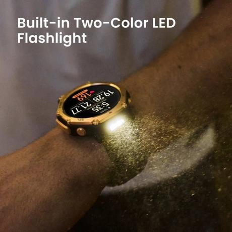 Amazfit T-Rex 3 Pro Outdoor Smart Watch 44 mm Sapphire AMOLED Display with Flashlight, 10 ATM, Dual Band GPS, Offline Maps, 25 Days Battery, 180+ Sports Mode for Android & iPhone, Tactical Black-2