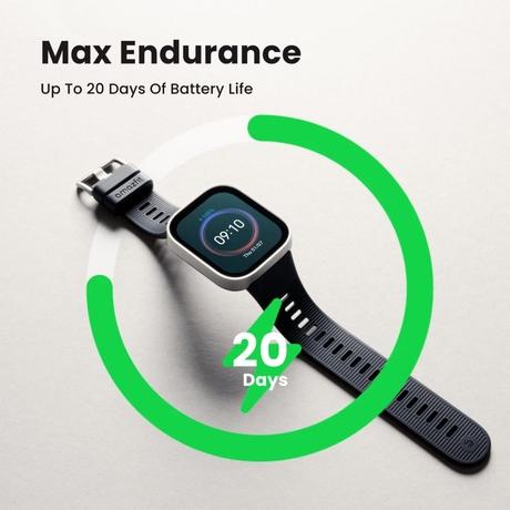 Amazfit Bip Max 50 mm Smartwatch, 5.25 cm (2.07 inch) AMOLED Display, 20 Days of Battery, GPS, 4 GB Storage, Offline Maps, Hybrid Training, Fitness Tracker, 150+ Sports, HYROX Mode, 5 ATM for Android & iPhone, Black-2