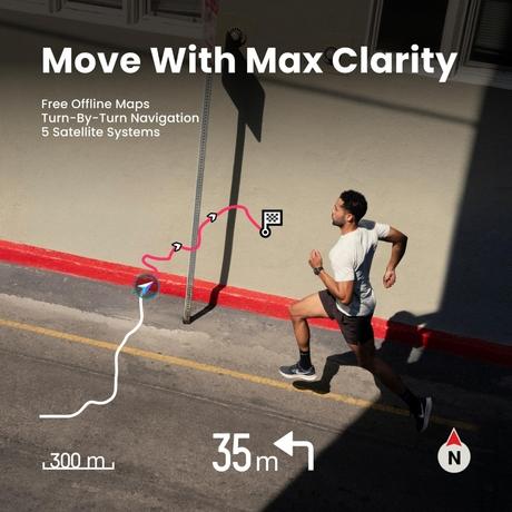 Amazfit Bip Max 50 mm Smartwatch, 5.25 cm (2.07 inch) AMOLED Display, 20 Days of Battery, GPS, 4 GB Storage, Offline Maps, Hybrid Training, Fitness Tracker, 150+ Sports, HYROX Mode, 5 ATM for Android & iPhone, Black-4