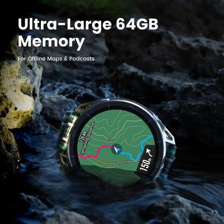 Amazfit Cheetah 2 Ultra 47 mm GPS Smartwatch, 3.81 cm (1.5 inch) AMOLED Sapphire Glass, Ti Case, 30-Day Battery, Offline Maps, 5 ATM, Flashlight, 64 GB, 180+ Sports & HYROX Fitness Tracker for Android & iPhone-5