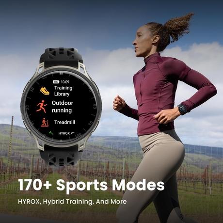 Amazfit Cheetah 2 Pro 48 mm GPS Running Smartwatch, 3.35 cm (1.32 inch) AMOLED Display, Sapphire Glass, Ti Case, 20 Days of Battery, 5 ATM, 32 GB Storage, Flashlight, Offline Maps, 170+ Sports for Android & iPhone-7