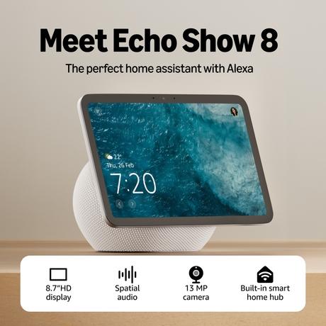 Buy Amazon Echo Show 8 (Newest Model), Vibrant 22.09 cm (8.7 inch