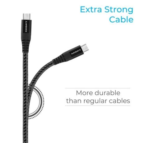 Ambrane 150 cm (1.5 m) Unbreakable 3 A Fast Charging Braided Type-C Cable (Black, BC-T-15)-4