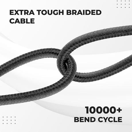 Ambrane Trio-11 3-in-1 Fast Charging 2.1A Unbreakable Braided Cable (Black)-2