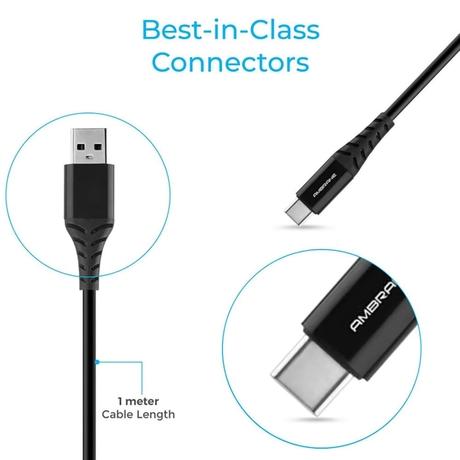 Ambrane ACT-10 Plus USB-C Cable, Black-2