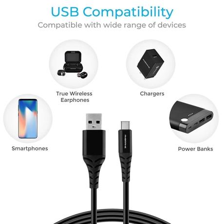 Ambrane ACT-10 Plus USB-C Cable, Black-3