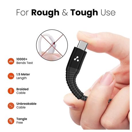 Ambrane ABCC-100 1.5M Type-C to Type-C Cable, Black-5