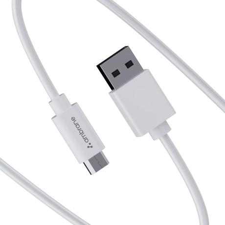 Ambrane ACM-R1A2 100 cm (1 m) Micro USB Cable, 2.4A Boosted Speed, Ultra fast charging and data transfer, Tangle free & Convenient, White-2
