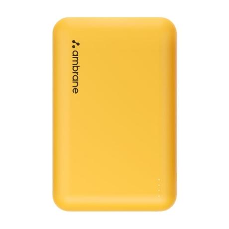 Ambrane 20000 mAh Power Bank, PowerLit XL Lite, 22.5 W fast Charging, Triple Output 2 Type A & 1 Type C, Short Circuit & Overcurrent Protection, Pocket Size, BIS Certified, LED Indicator, Cable Included, Yellow-0