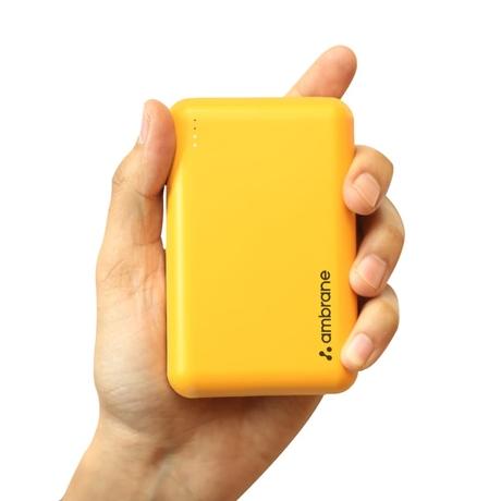 Ambrane 20000 mAh Power Bank, PowerLit XL Lite, 22.5 W fast Charging, Triple Output 2 Type A & 1 Type C, Short Circuit & Overcurrent Protection, Pocket Size, BIS Certified, LED Indicator, Cable Included, Yellow-1