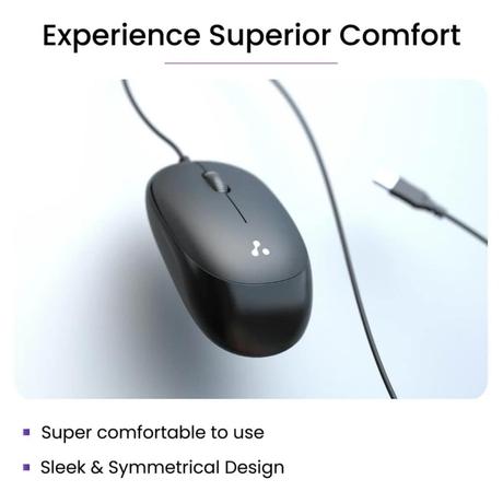 Ambrane SliQ-2 1600 DPI Wired Mouse, Black-8