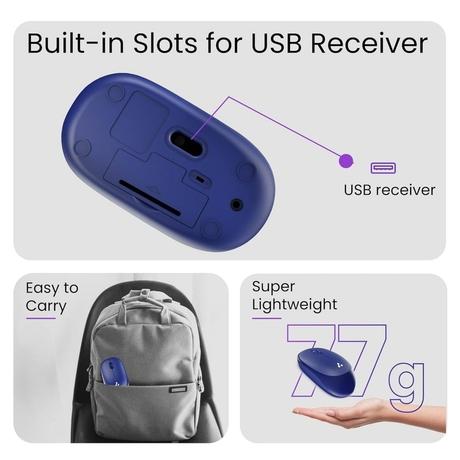 Ambrane SliQ-2 Wireless Mouse, Navy Blue-5