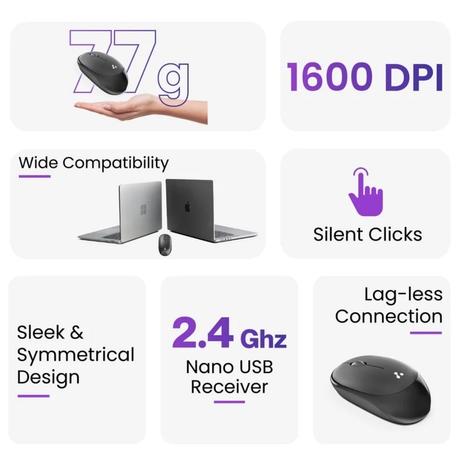 Ambrane SliQ-2 Wireless Mouse, Black-7
