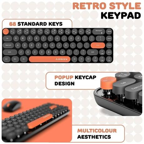 Ambrane KeyPop Wireless Keyboard & Mouse Combo, Black-4