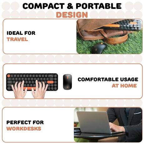 Ambrane KeyPop Wireless Keyboard & Mouse Combo, Black-6